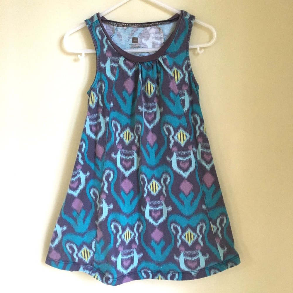 Tea Collection Trapeze Dress, Tidepool Ikat, Size 3